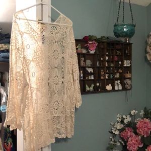 Lace Overlay Tunic Top